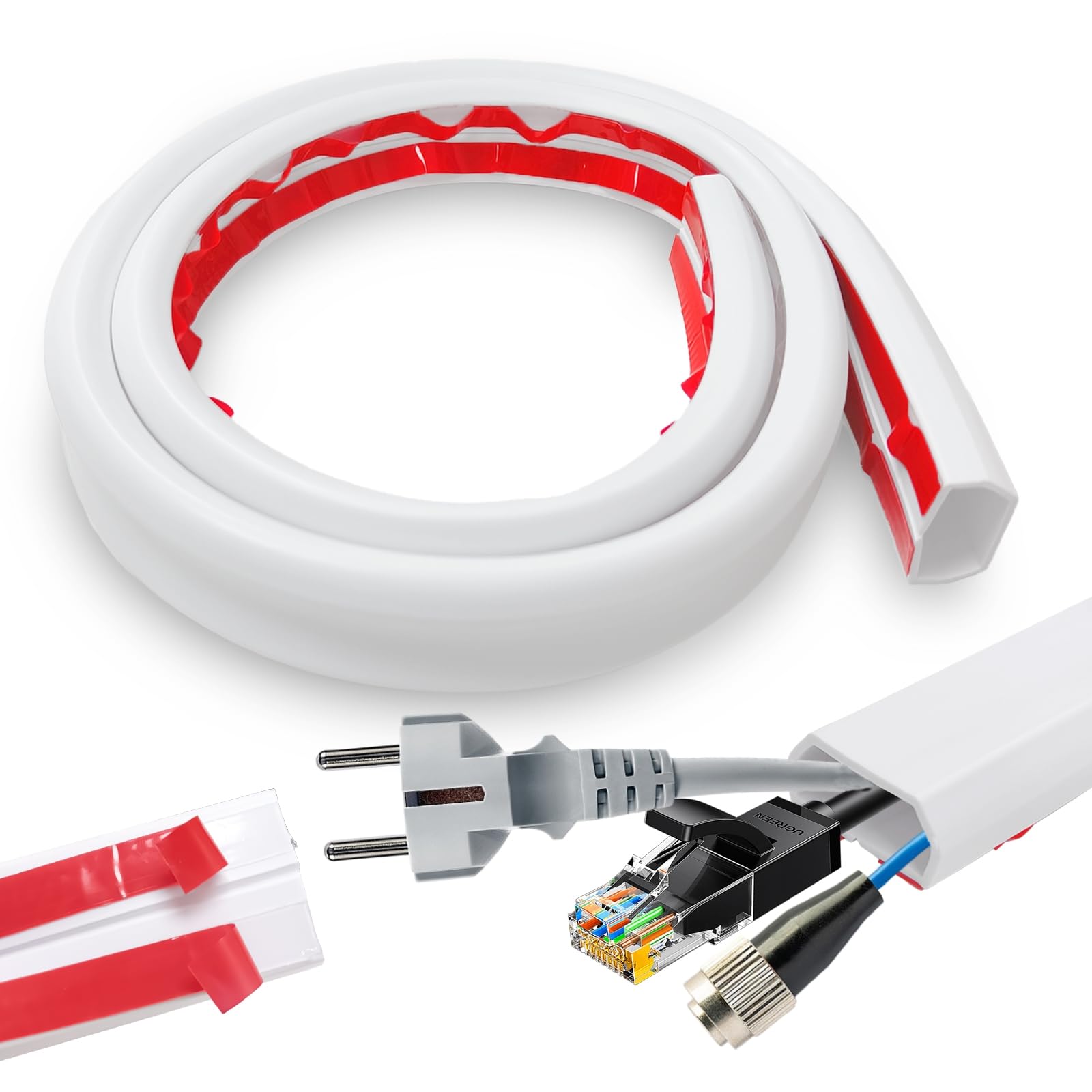 Canalina Cavi Autoadesiva 6m X 2.5cm - Nero, Per Pavimento E Parete, PVC - Foto 9