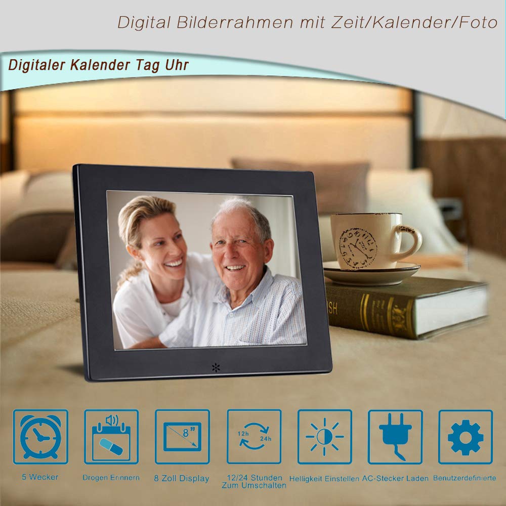 Wekker Met Alarm Geheugensteun Digitale Kalenderdag Voor Dementie, Gehandicapten En Alzheimerpatiënten - Wit - Helder Datum Tijd Wekker