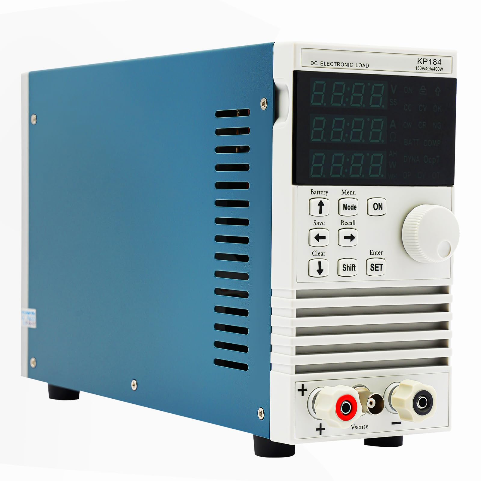 KP184 Single Channel DC Electronic Load Tester, comprobador de carga electrónico, 4 modos de carga (CC/CV/CW/CR), iluminación LED, fuente de alimentación, cargador y batería