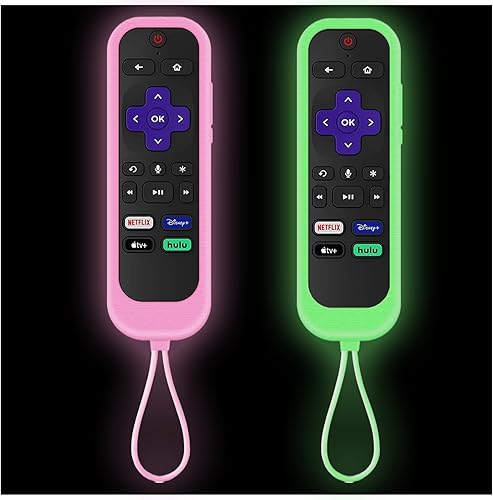 Gavyqier Paquete de 2 fundas protectoras de silicona para TCLHisense Roku TV Onn Roku Roku Express 2021 Roku Streaming Stick+ Funda para control Gavyqier Paquete de 2 fundas protectoras de silicona para TCLHisense Roku TV Onn Roku Roku Express 2021 Roku Streaming Stick+ Funda para control