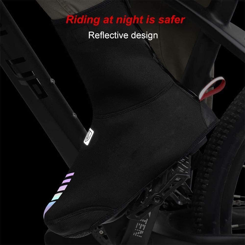 Copriscarpe Ciclismo Invernale Coperture for Scarpe Ciclistiche Invernali Overshoes Bike con Striscia Riflettente, Copertura for Scarpe Antivento Impermeabile for Strada MTB Unisex (Size : A(M))