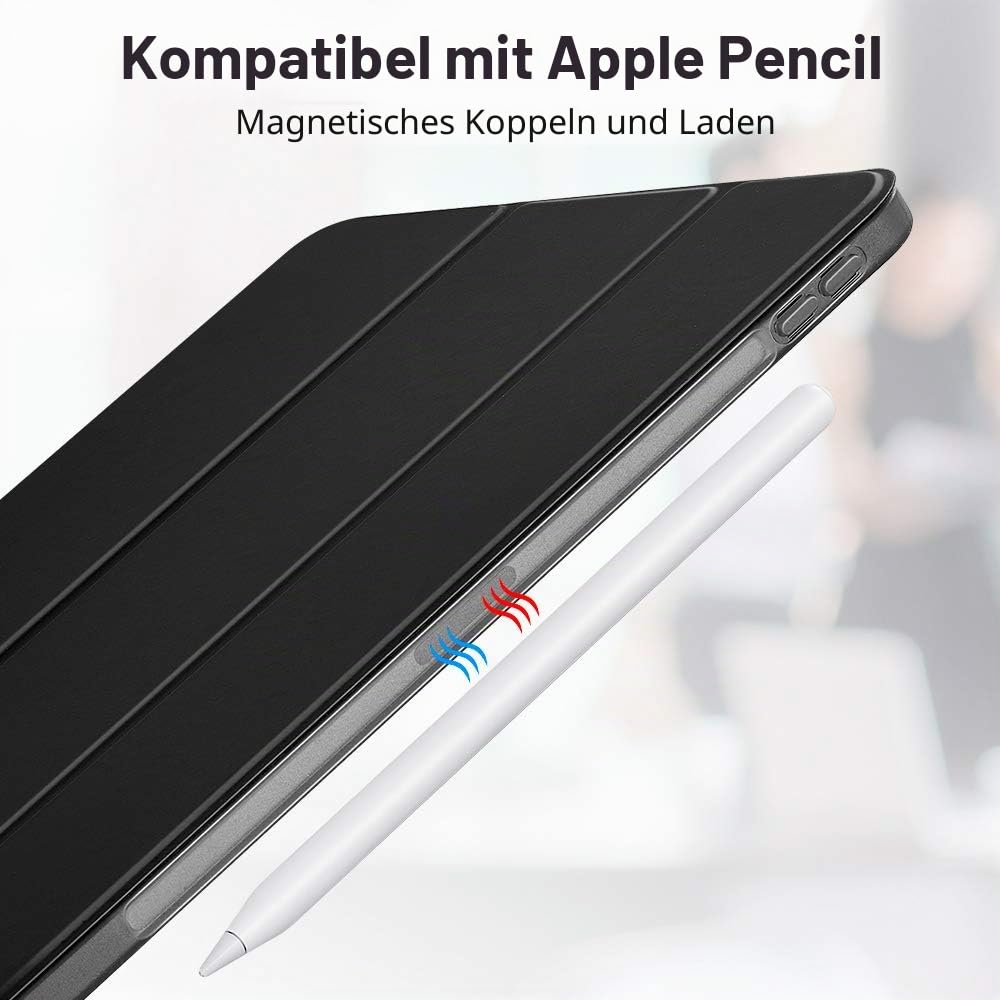 ESR Hülle kompatibel mit iPad Pro 11” 2020, Rebound Slim Smart Case mit Auto Schlaf-/Wachfunktion [Ansichts-/Tippstandmodus] [Flexible TPU Rückseite mit gummierter Vorderseite] - Schwarz