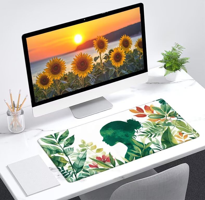 Mouse pad gamer grand format 100cm de long et sous main antidérapant pour setup PC