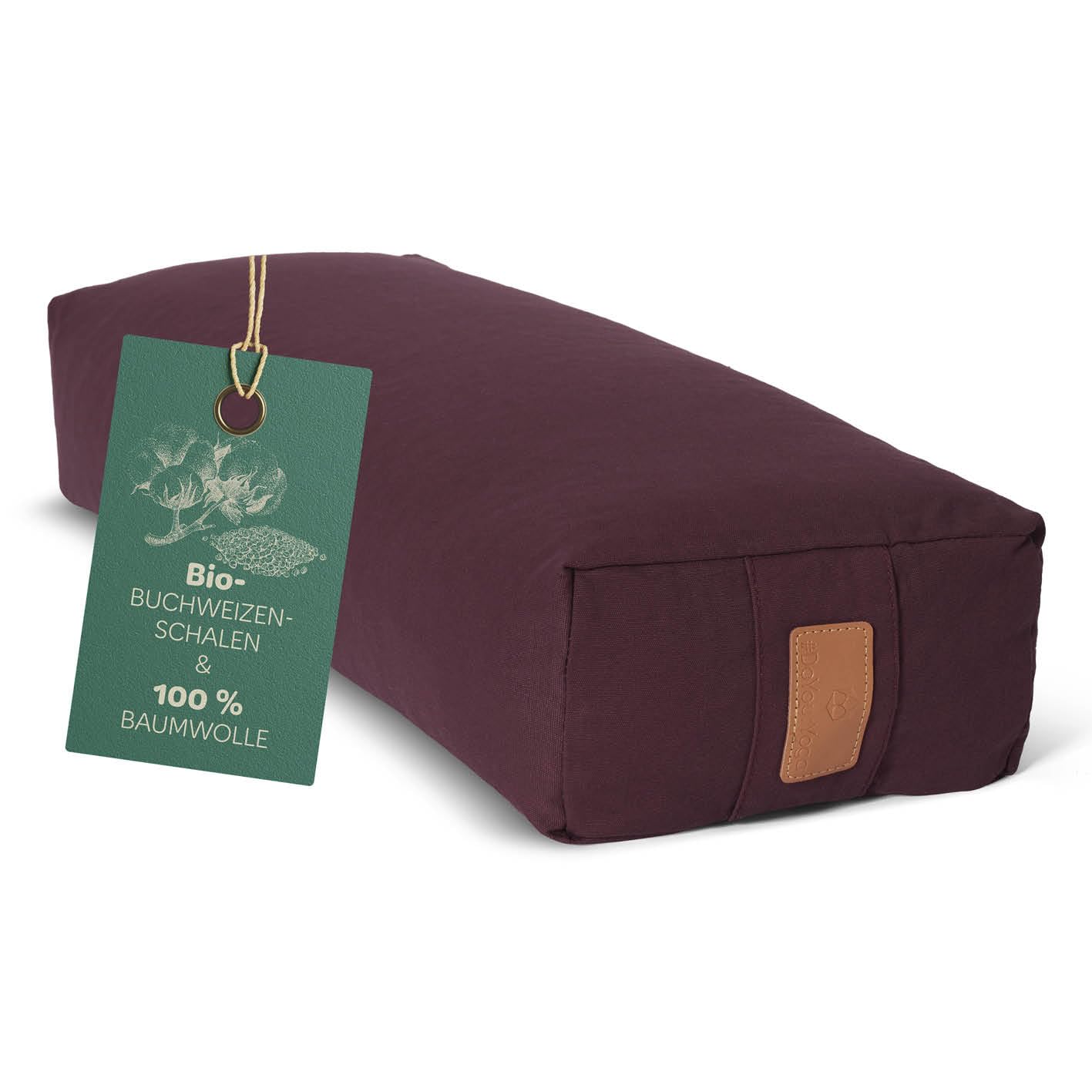 #DoYourYoga Yogabolster »Paravati« mit Bio-Buchweizenschalen (KBA), waschbarer Bezug, 67cm x 13cm, Meditationskissen/Sitzkissen/Zafukissen für Yin Yoga - Violett