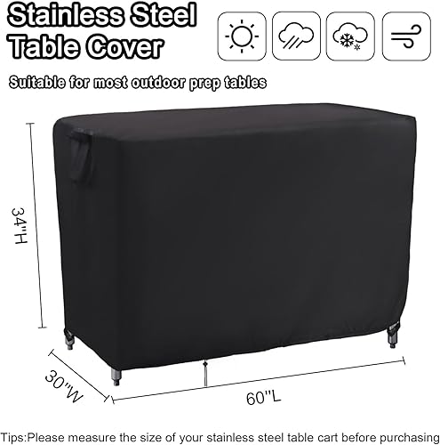 Miniatura 2 de Cubierta de mesa de preparación al aire libre, impermeable, de acero inoxidable, cubierta de mesa de metal, protección para patio, cocina,
