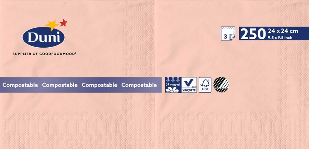 Duni Servietten 3-lagig 40x40 Cm Royal White – 250 Stück, Ideal Für Feiern, Gastronomie & Zuhause
