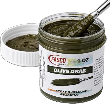 Fasco Epoxies Olive Drab Pigment for Epoxy Resin & Gelcoat Concentrated Colorant - 1 oz
