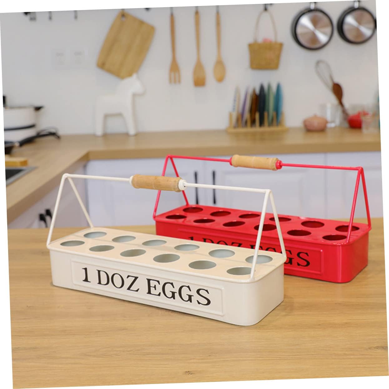 generic 1pc Portable Egg Tray Egg Display Stand Egg Holder Eggs Storage Tray Egg Storage Holder Egg Carrier Tray Farm Egg Cartons Travel Multiple Slots Wooden White Egg Plate, Parent