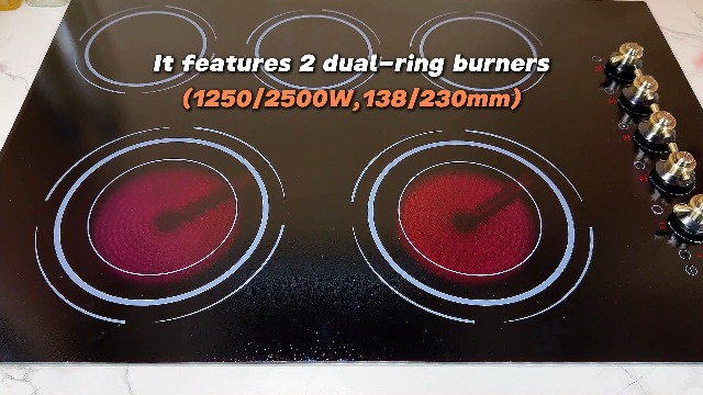 Image of Upgraded 30 inch Electric Cooktop(Cut-out Size: 29.13 inchx19.3 inch) - 8600W High Power 5 Burners 30 Inch Electric Stove Built-in, Timer, Safety Lock, Knob Control, 240V Hard Wired (No Plug)