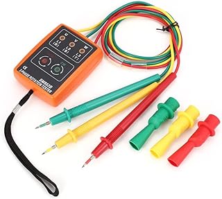 3 Phase Sequence Meter AC 60V-600V Phase Sequence Rotation Tester with LED and Buzzer 20Hz‑400Hz