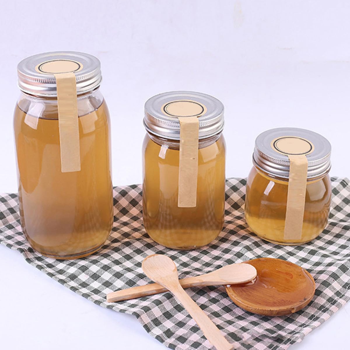 6 Stück Runde Glasaufbewahrungsbehälter 380ml mit Luftdichten Deckeln zum Lebensmittelaufbewahren Transparente Marmeladengläser für Küche und Vorrat