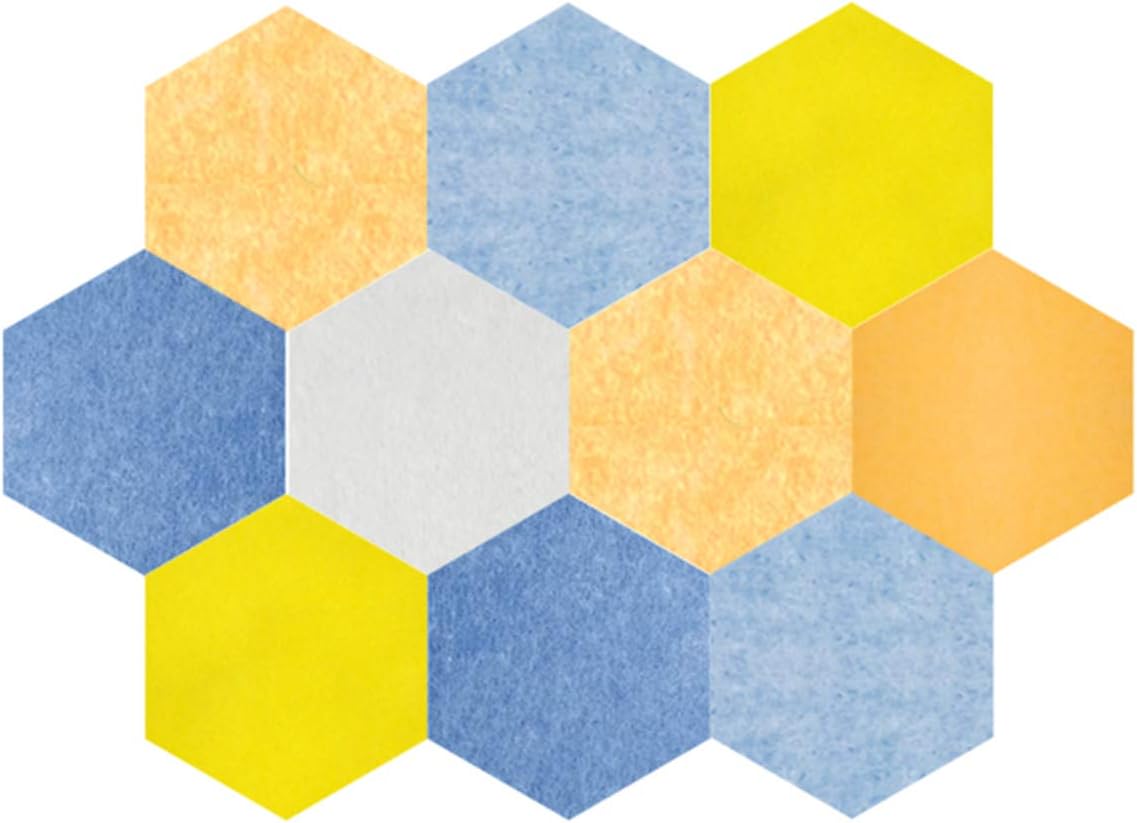 Z-XIYIN Children's Bedroom Decorative Wall Stickers, Creativity Hexagon Acoustic Panels Color Photo Wall Felt Board 10PCS(Color:#6)