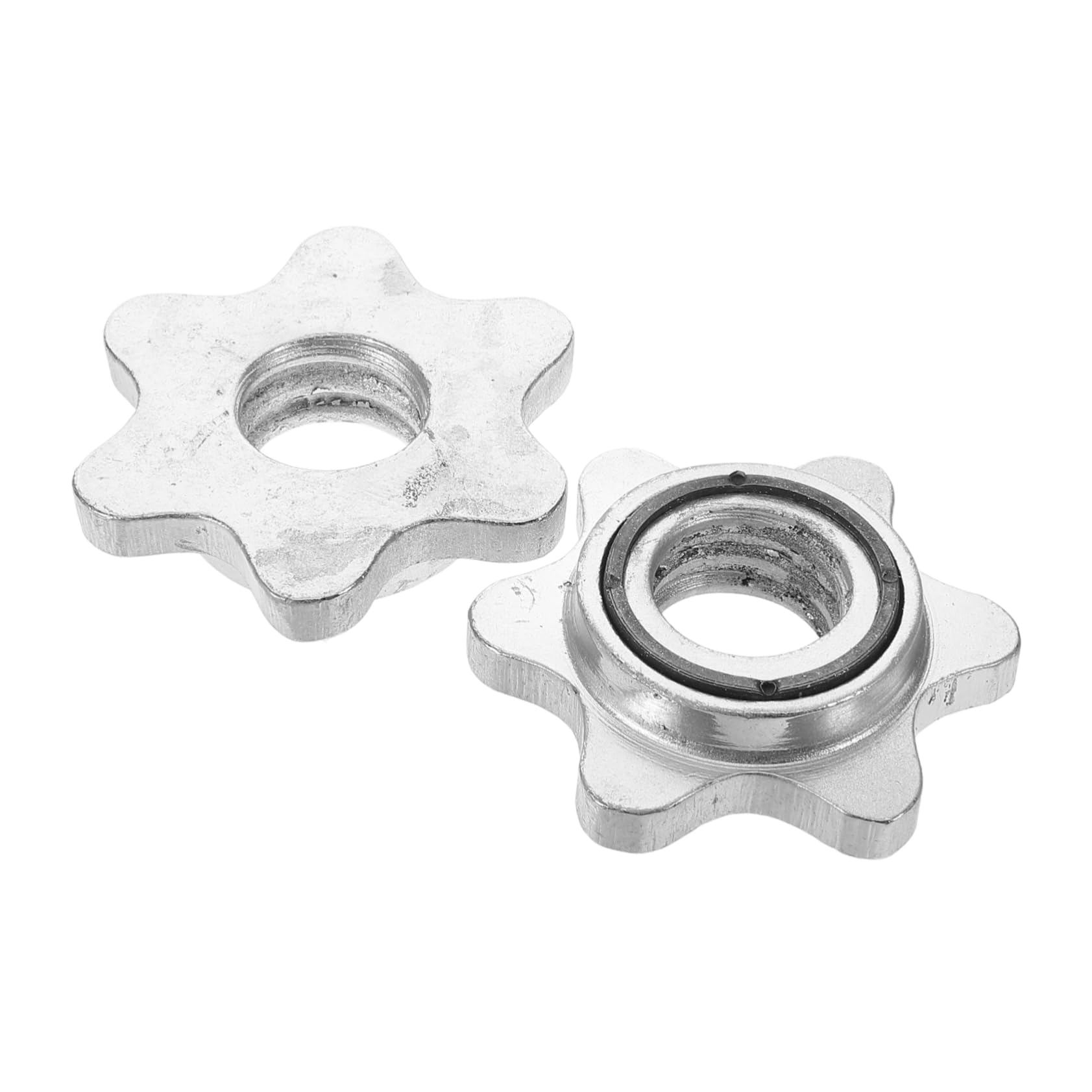 Abaodam Sturdy Dumbbell Link Bar 2pcs Nut Barbell Collars Nonslip Locks for Exercise Equipment