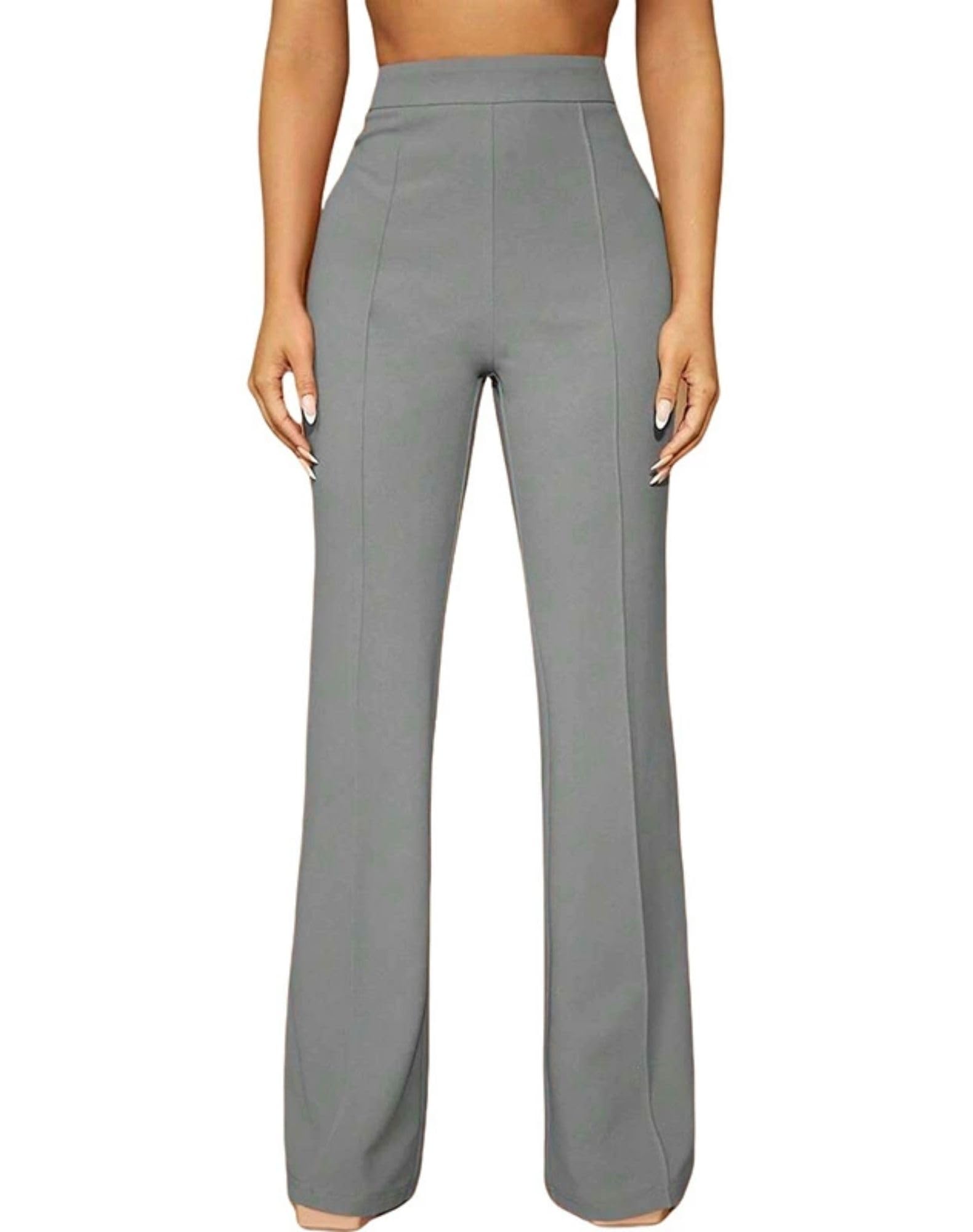 Womens Zipper Curvy Basic Pants Work Spring Trousers Summer semi Formal Slacks