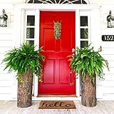 Farmhouse Porch & Patio Planter. Unique Country Stump Vintage Plant and Flower Stand. Outdoor Rustic Tall Deck Pot Decor.