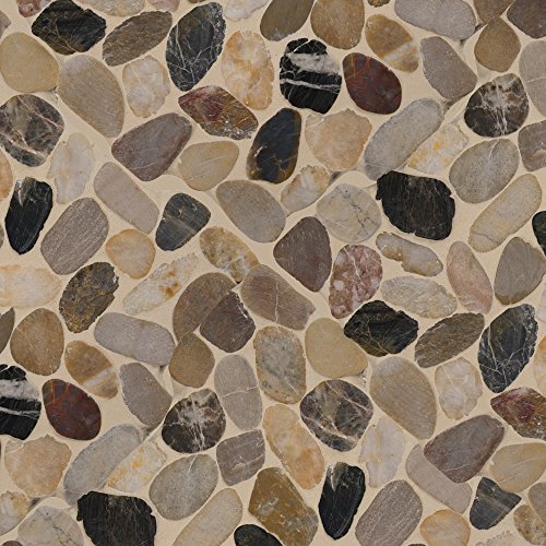 Msi Mix River Rock Tumbled Marble Tile For Kitchen Backsplash, Wall Tile For Bathroom, Floor Tile, And Shower Wall Tile, 12 In. X 12 In. Mesh-Mounted Mosaic Tile (10.2 Sq. Ft.) #TOP2