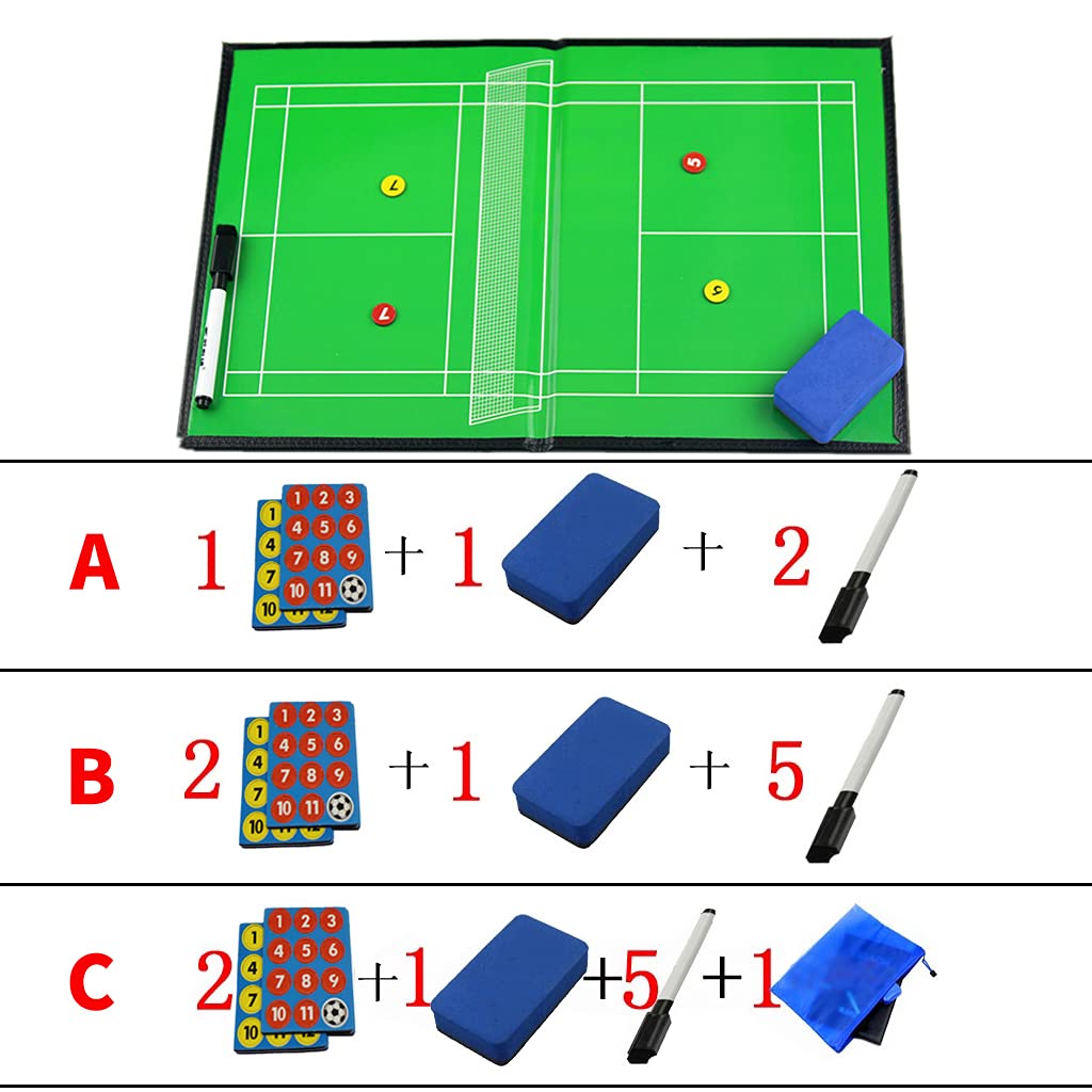 Tableau Tactique De Badminton Pliable - Surface Effaçable à Sec Double Face, Avec Stylo, Pour L'entraînement Et La Stratégie - 8