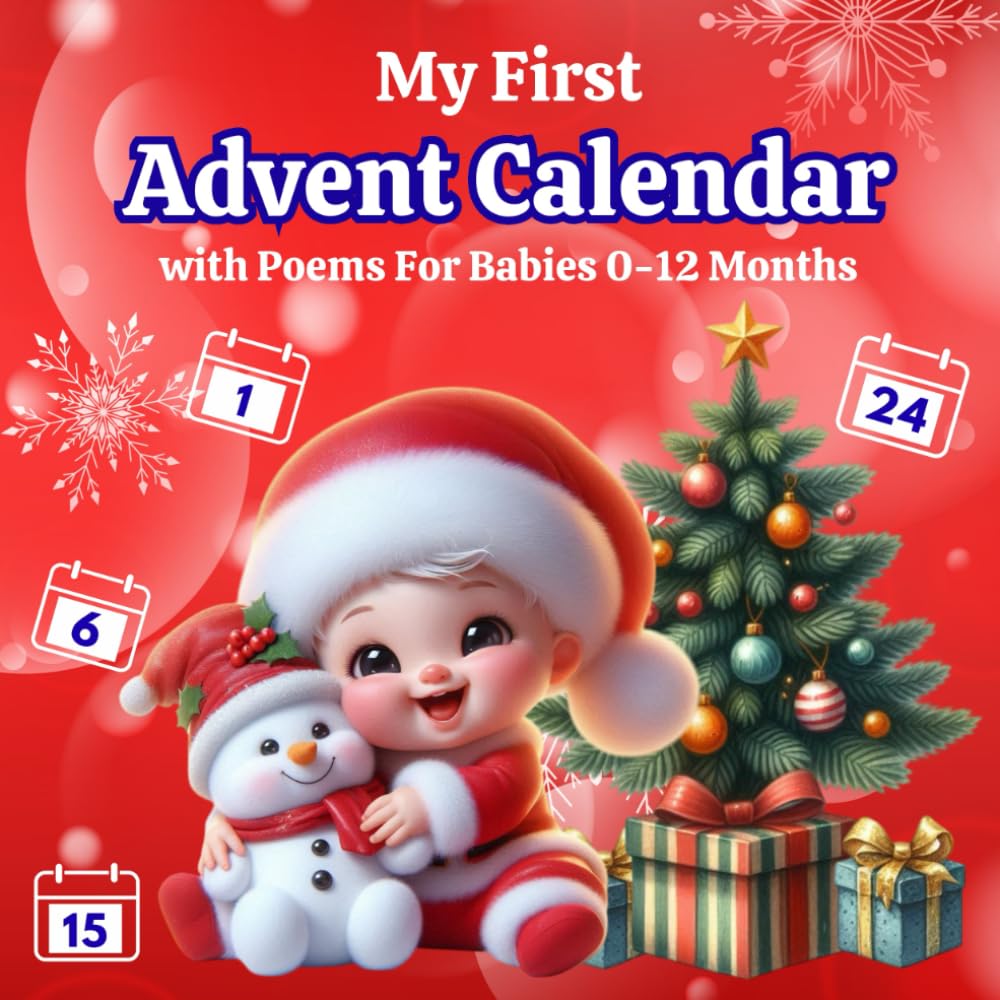 My First Advent Calendar for Babies: High Contrast Baby Book with Simple Poems | Countdown to Christmas: 24 Pictures with Black and White images for ... and More | Visual Stimulation | 0-12 Months