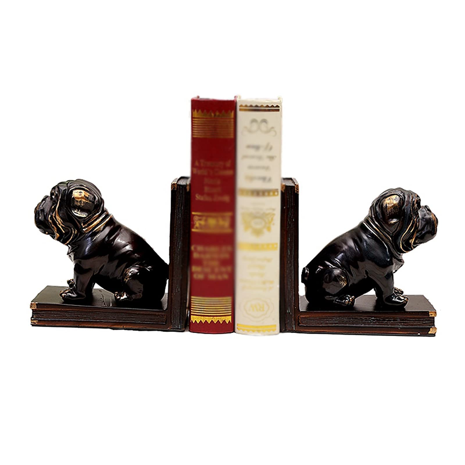 Fermalibri in resina creativa a forma di cane, fermalibri a forma di animale, anti-spostamento, per ufficio, soggiorno, sala da pranzo, decorazione per libri, fermalibri per scaffali (B)