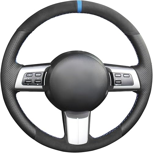 MEWANT Funda de volante para Mazda MX-5 Miata 2006-2015 RX-8 2009-2011 CX-7 2007-2009 k Cuero auténtico y gamuza