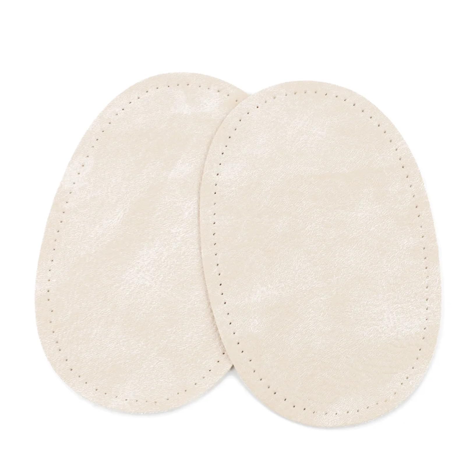 Écussons ovales à coudre en cuir PU blanc, renforts résistants anti-usure 2pcs