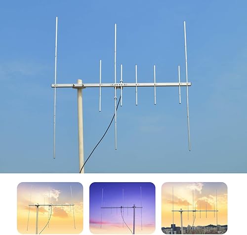 Miniatura 10 de Antena TWAYRDIO Yagi UHF 400-470Mhz,Antena de base vertical GMRS al aire libre de alta ganancia,Receptor 7dBi Yagi direccional para radio de jamón,