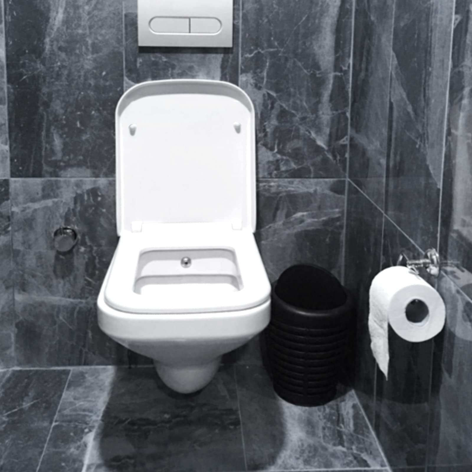 Asiento de Inodoro Cuadrado con Cierre Suave y Bisagras Ajustables de Acero Inoxidable – Tapa con Liberación Rápida, Fácil Limpieza y Fijación Universal para la mayoría de Inodoros, Blanco