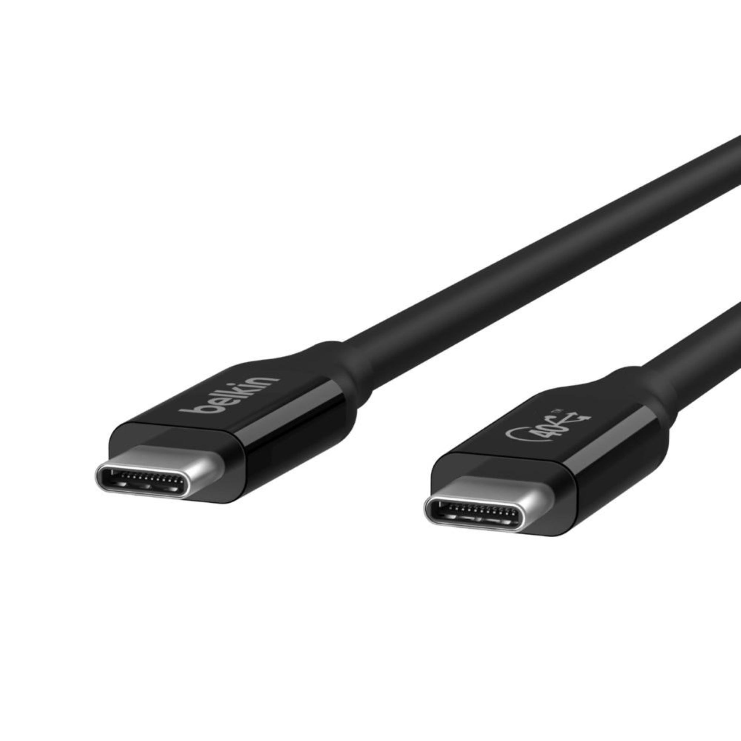 Belkin cable USB4 USB-C a USB-C con certificación USB-IF y Power Delivery de hasta 100 W, 40 Gbps de transferencia de datos y retrocompatibilidad con Thunderbolt 3, USB 3.2 y otros, 0,8m