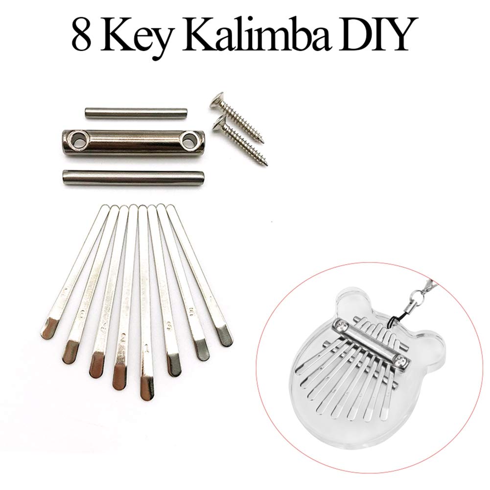 Alnicov Kit d'accessoires Kalimba 8 touches à monter soi-même Mbira Piano à pouce avec chevalet