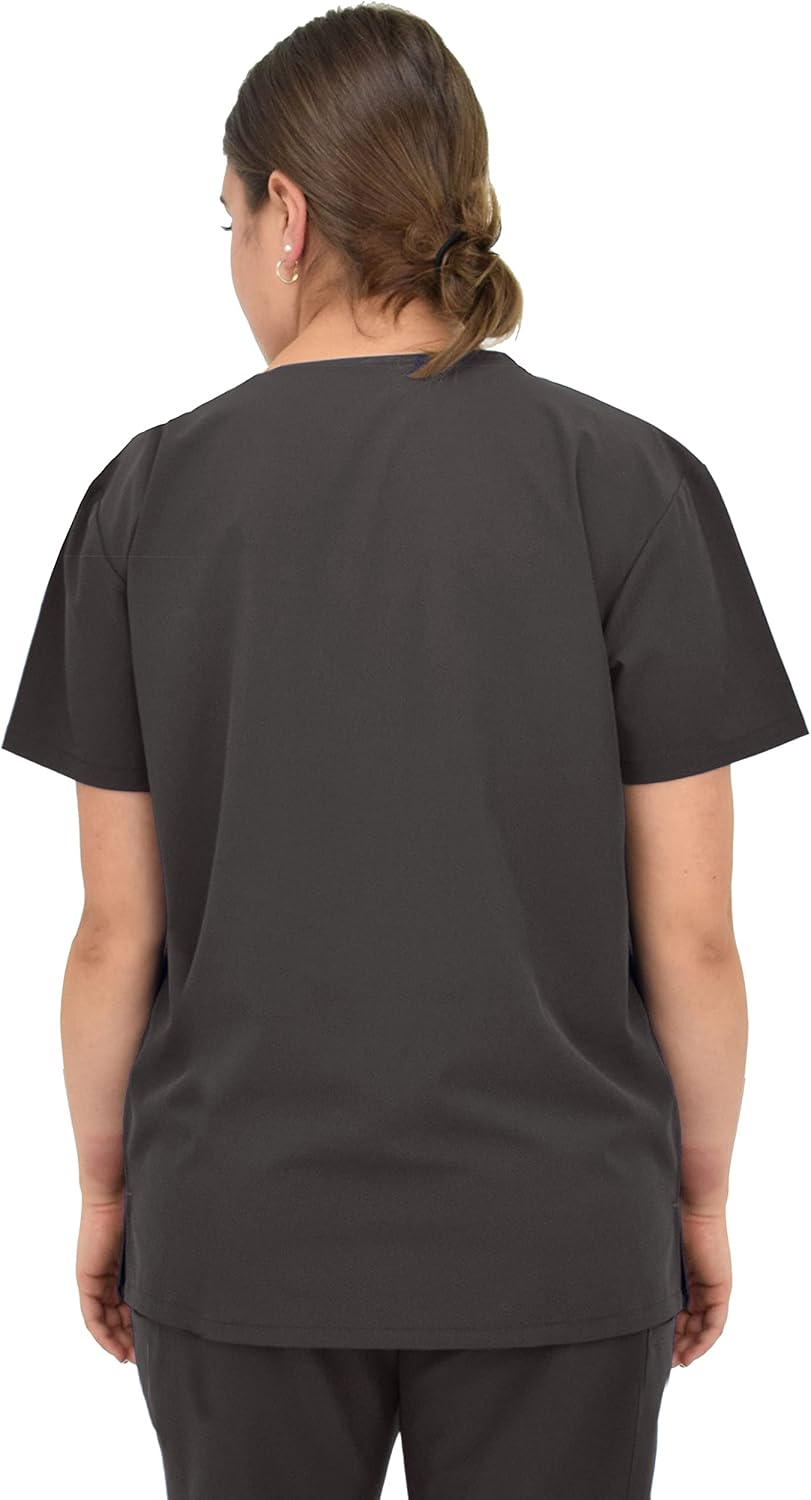 GT Performance Medical Nursing Women's and Men's Scrub Set GT 4FLEX 10-Pocket Unisex Top and Pant-Pewter-Large - Image 3