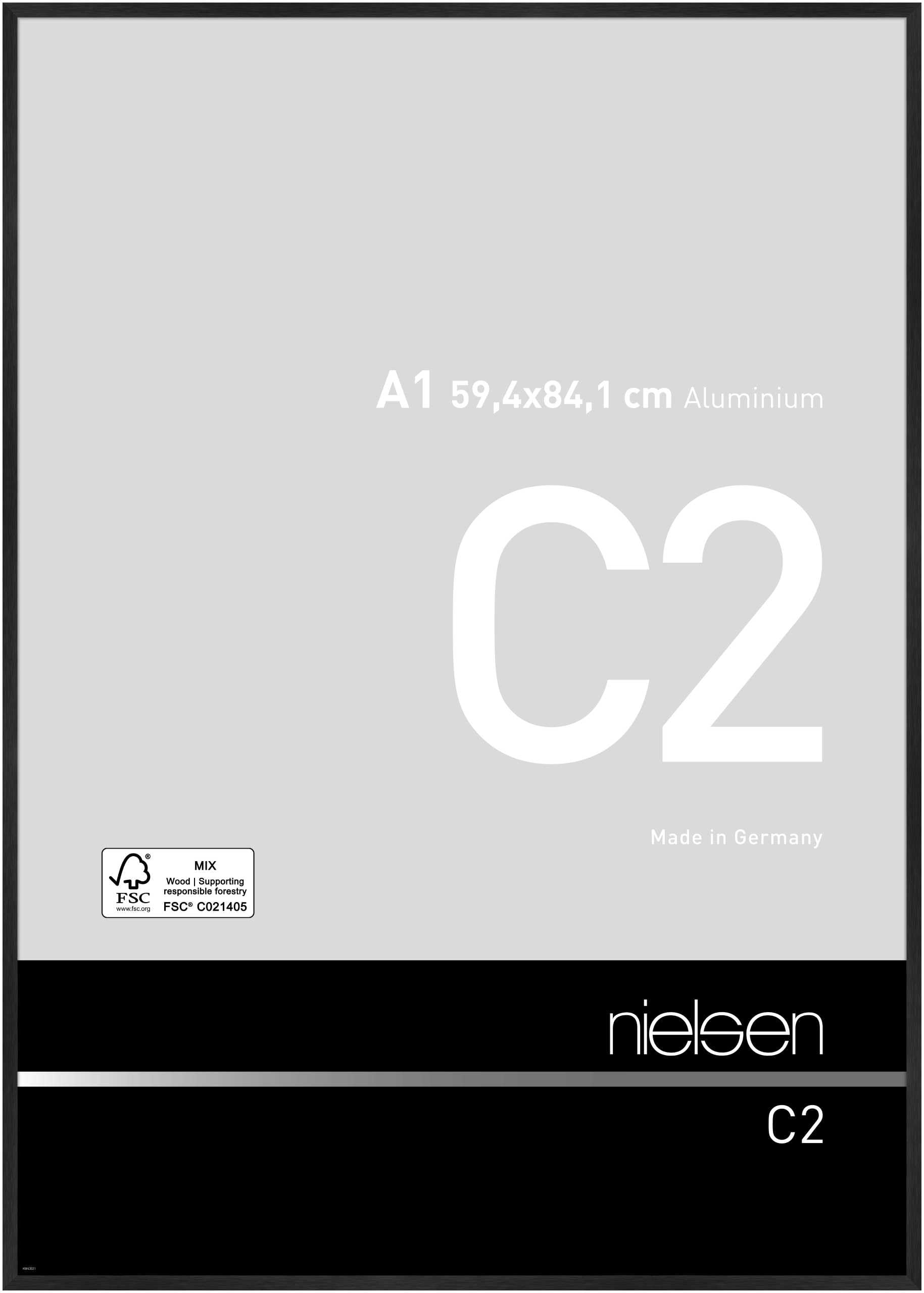 Nielsen Design   C2 Aluminium Picture Frame Brushed Black in Size A1, BrandAlley