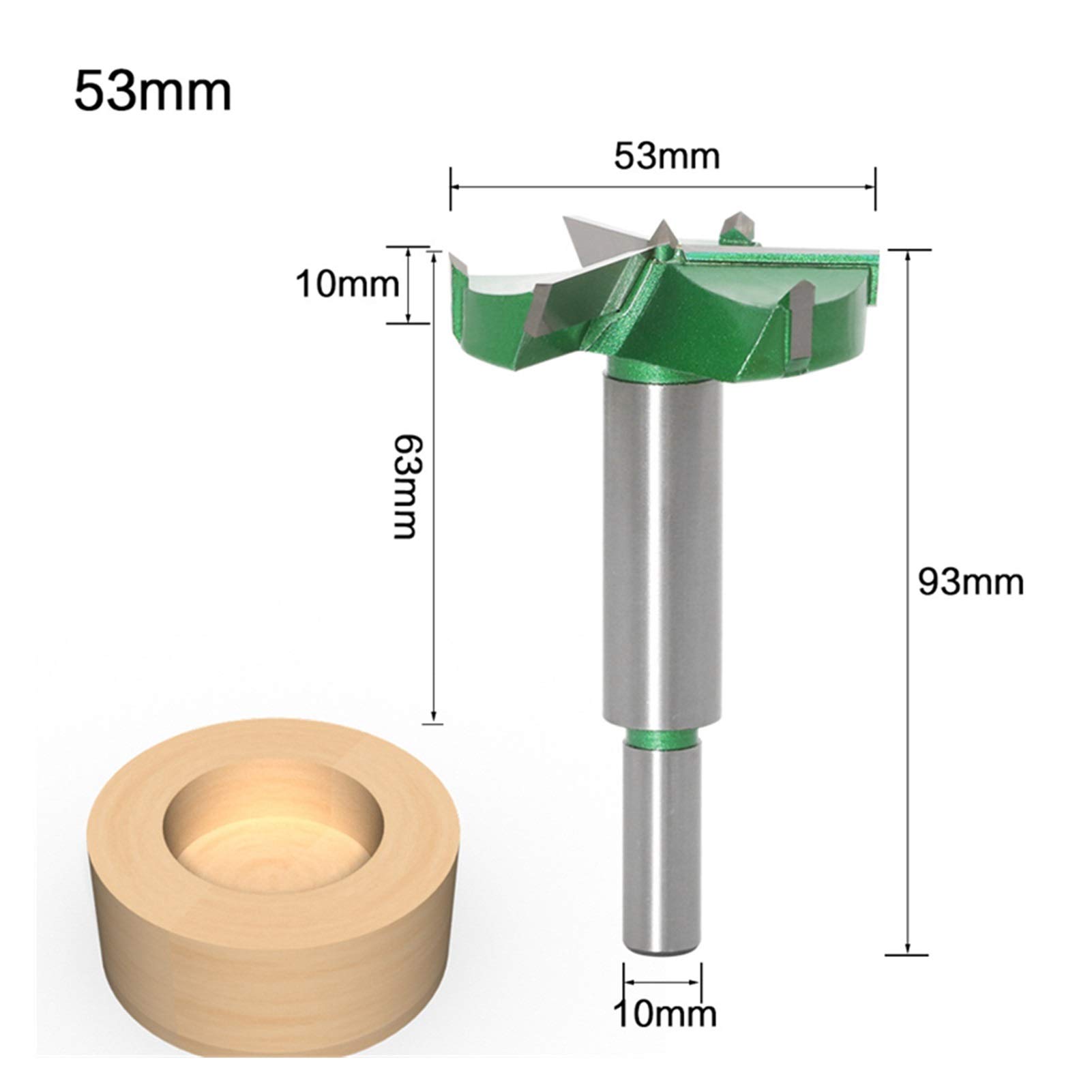 Cortador de fresado de superficie Taladro de grado industrial 35-60mm Tres cuchillas Herramientas de carpintería de cuatro dientes Herramientas de la carpintería Bisagra aburrida aburrido Cortador de