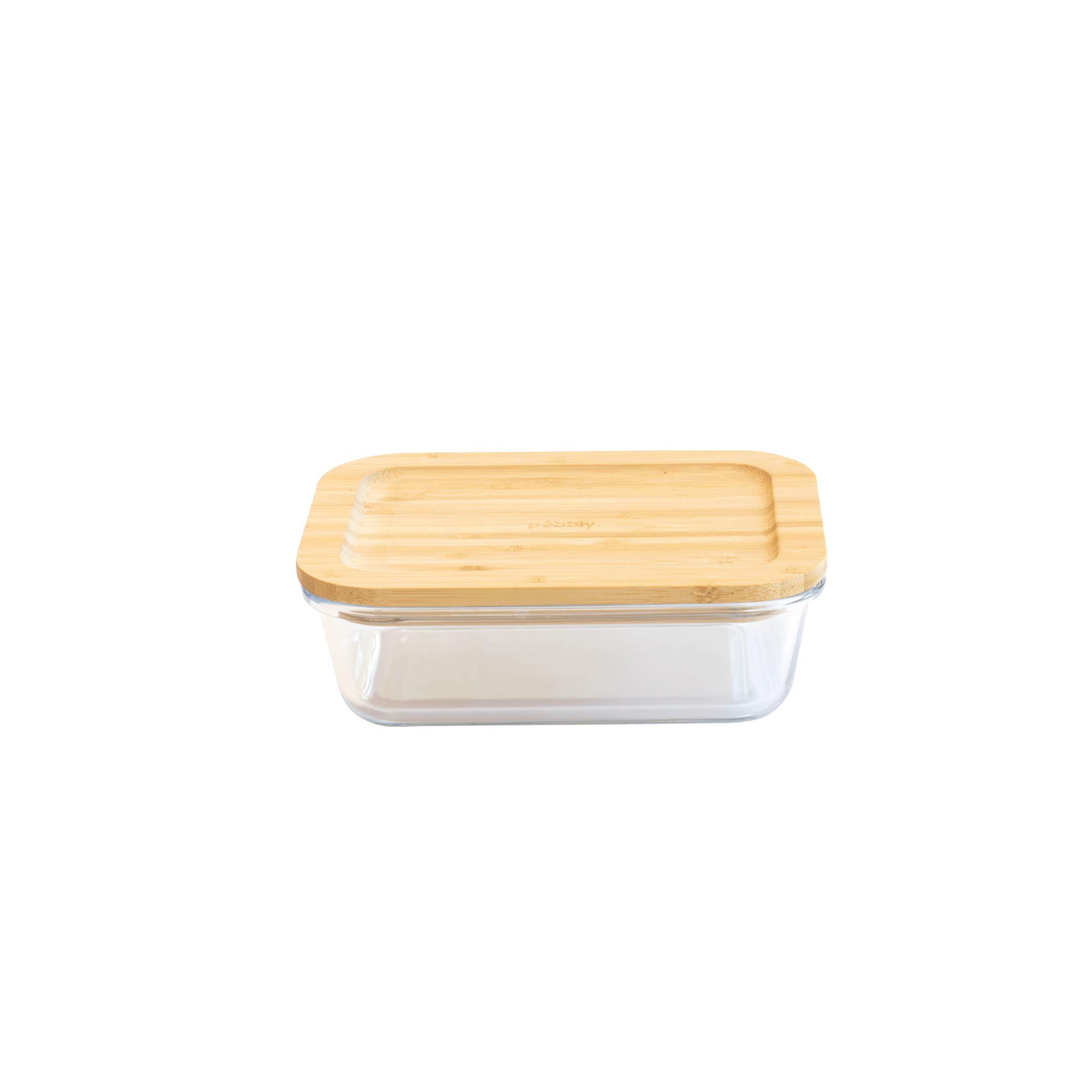 Pebbly PKV-008 Rectangular Dish/Box Glass/Bamboo/Natural/Rectangular / 650 ml