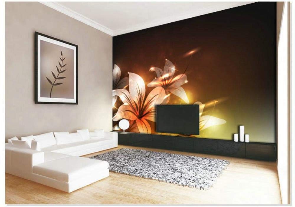 Papier peint personnalisé colonne de marbre 3D WLLLO fleurs 430x300 cm