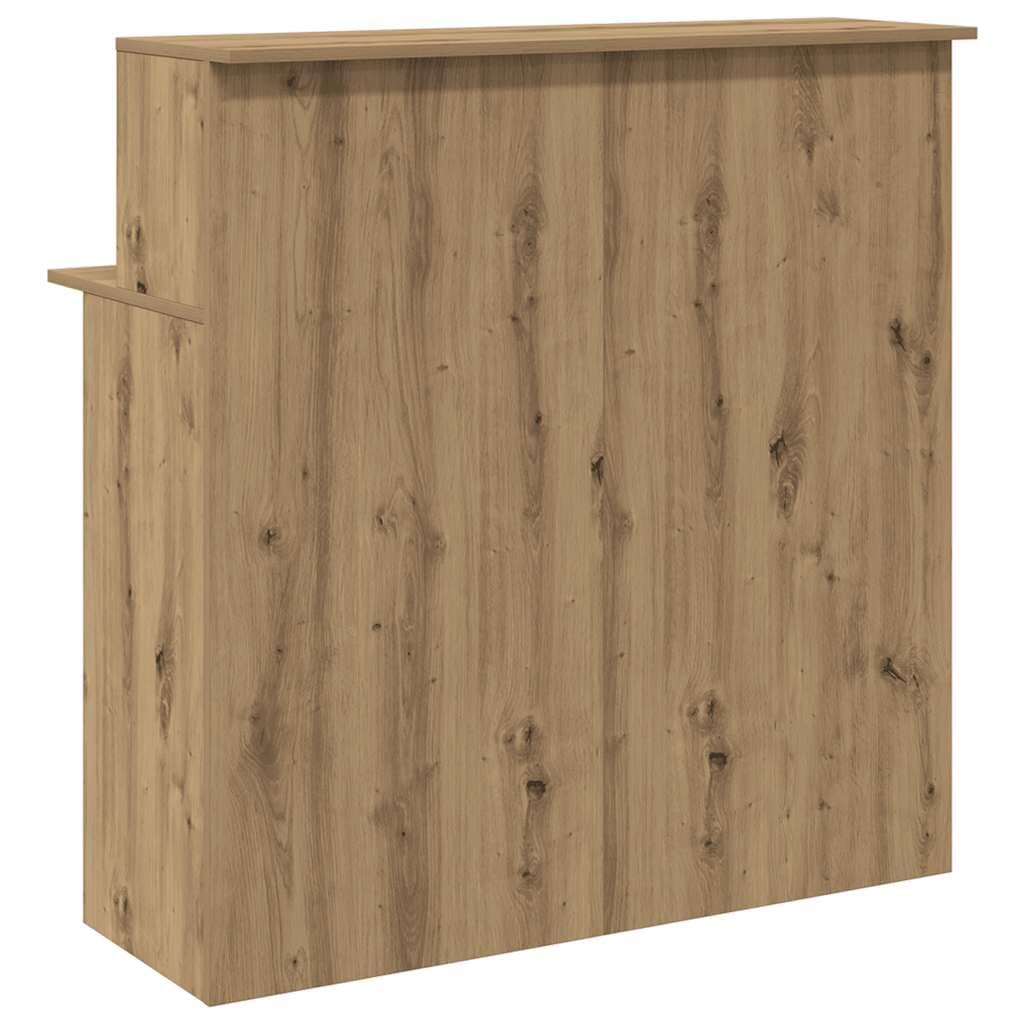 Banco Reception in Truciolato Rovere Artigianale 100x50x103,5 cm con Bancone Integrato e Ampio Spazio Archiviazione per Uffici Hotel Cliniche - Materiale Stabile Resistente
