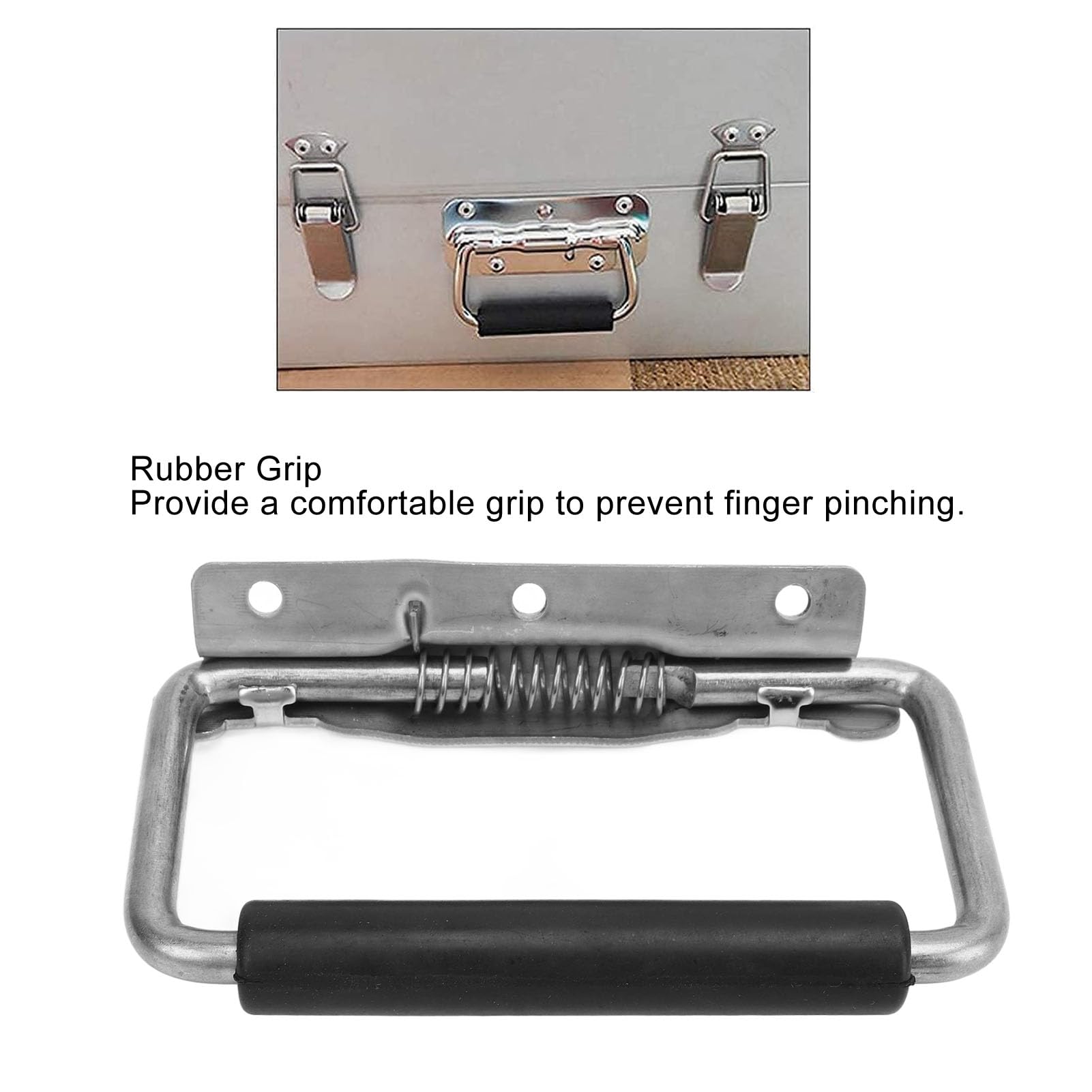 Astibym 304 Stainless Steel Spring Handle 135 X 82mm RV Trailer Boat Deck Hatch Distribution Box Storage Chest Handle Accessories