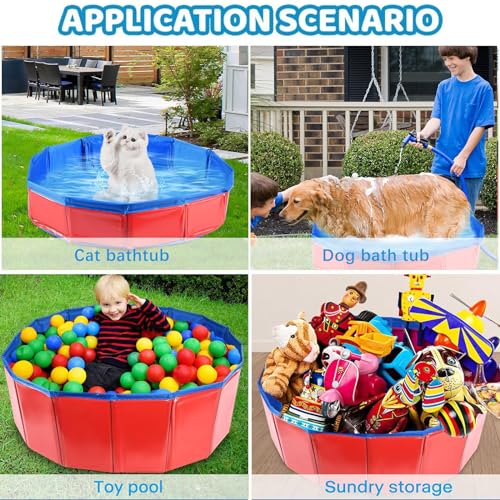 Hundepool, Planschbecken für Haustiere, 50 x 8 cm Pool für Hunde und Katzen, Faltbarer Pool für Hunde, Pool für große und kleine Hunde, tragbarer Pool für Haustiere