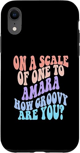 iPhone XR AMARA Cute Retro Girls Groovy AMARA Personalized Name Case