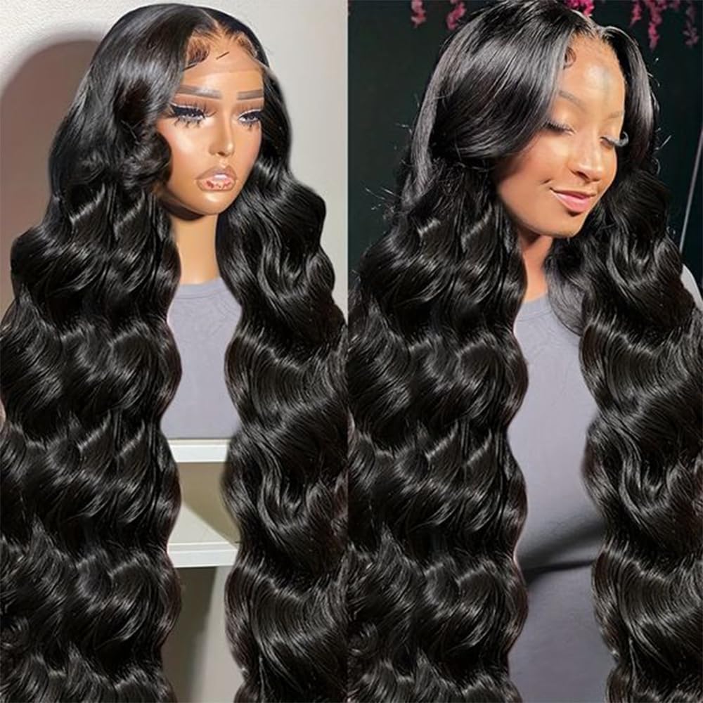 PERISMODA 13x6 Body Wave Lace Front Wigs Human Hair Pre Plucked Glueless Wigs Human Hair 180% Density Body Wave 13x6 HD Transparent Frontal Wigs for Women 20 Inch