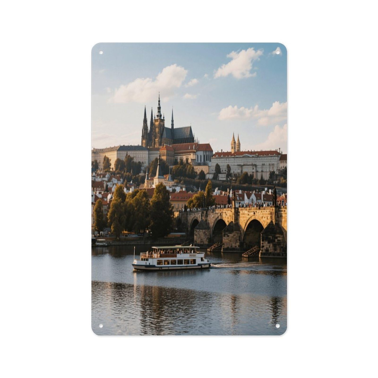 Fekiloot Style Prague Castle Wall Decor Metal Signs Tin Signs Poster