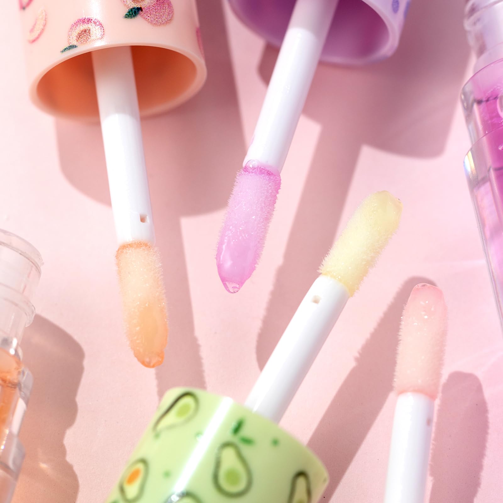 Hydrating Lip Gloss 4 Pack Moisturizing Lip Balm Fruit-Flavored Lip Glow Oil Set Lip Care Kit,Beauty Gifts Sets for Women (#2, M)