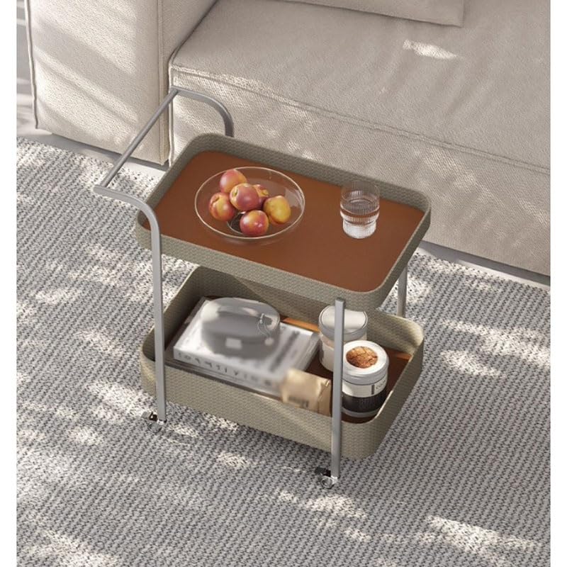 Mueble del Salón Carrito de Comedor, sofá, Mesa Auxiliar, Sala de Estar, hogar, Silla de Montar móvil, Cuero, Ligero, Estante de Almacenamiento de Lujo Mesas Auxiliares Salón