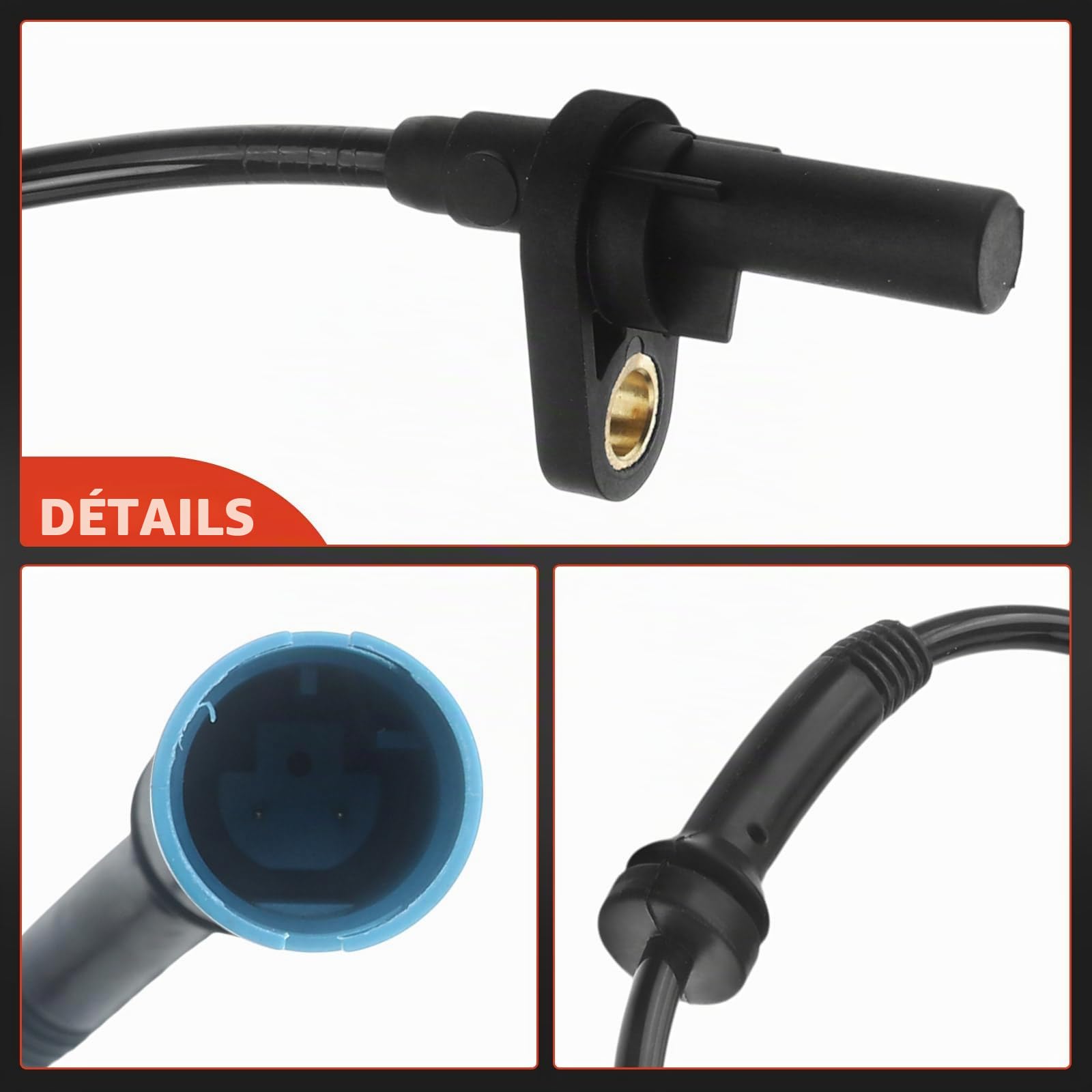Frankberg 2 capteurs ABS de vitesse de roue sur l'essieu avant | Compatible avec: Série 6 Cabriolet E64, Série 6 E63, Série 5 E60, Série 5 Touring E61