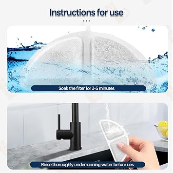Replacement Filter for TOMXCUTE P9 Wireless Cat Water Fountain, 10 Pack Cat Water Fountain Filter Compatible for 3L Cordless Cats Fountains with Clean Brush