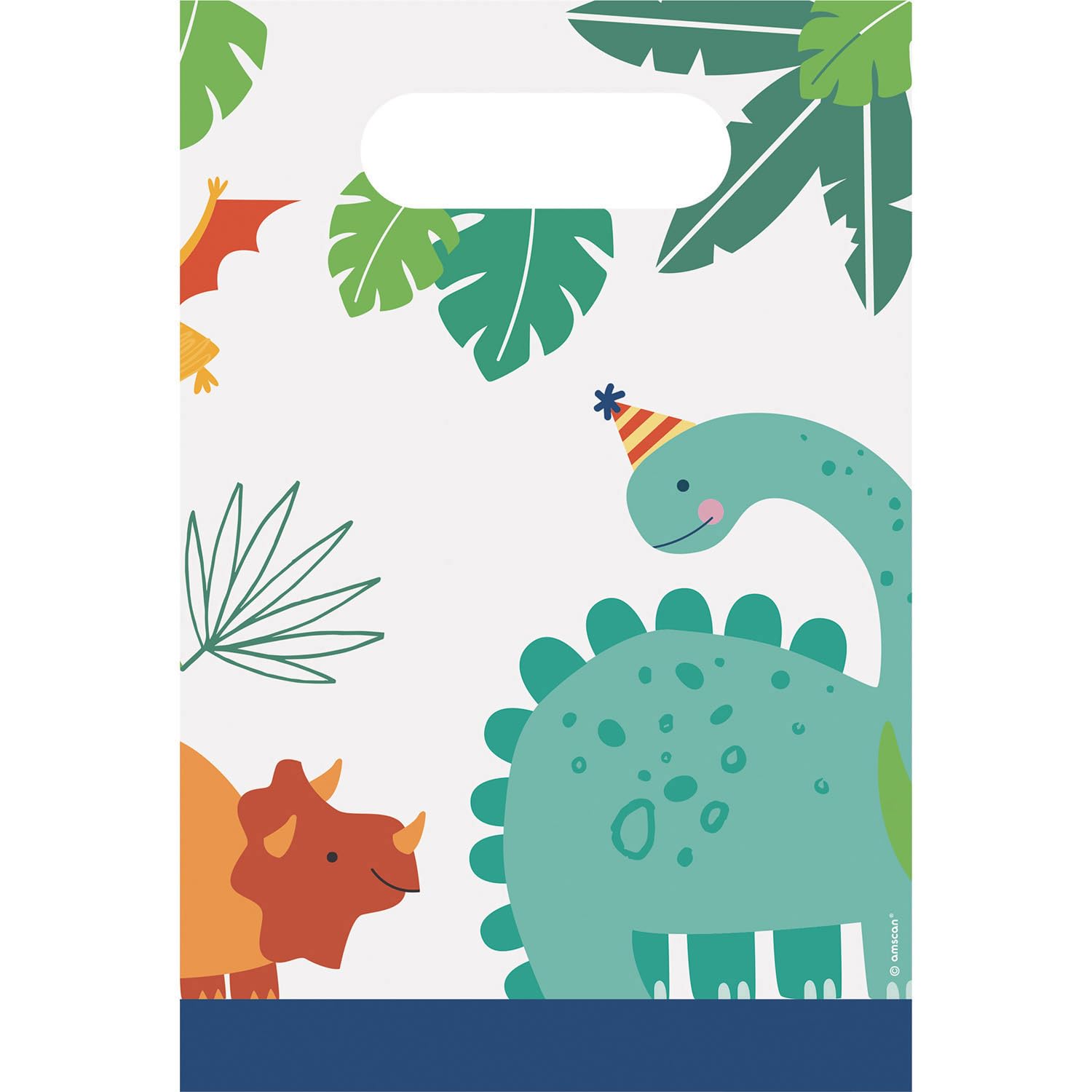 Amscan 492270 - Dino-Mite Dinosaur Party Paper Loot Bags - 8 Pack