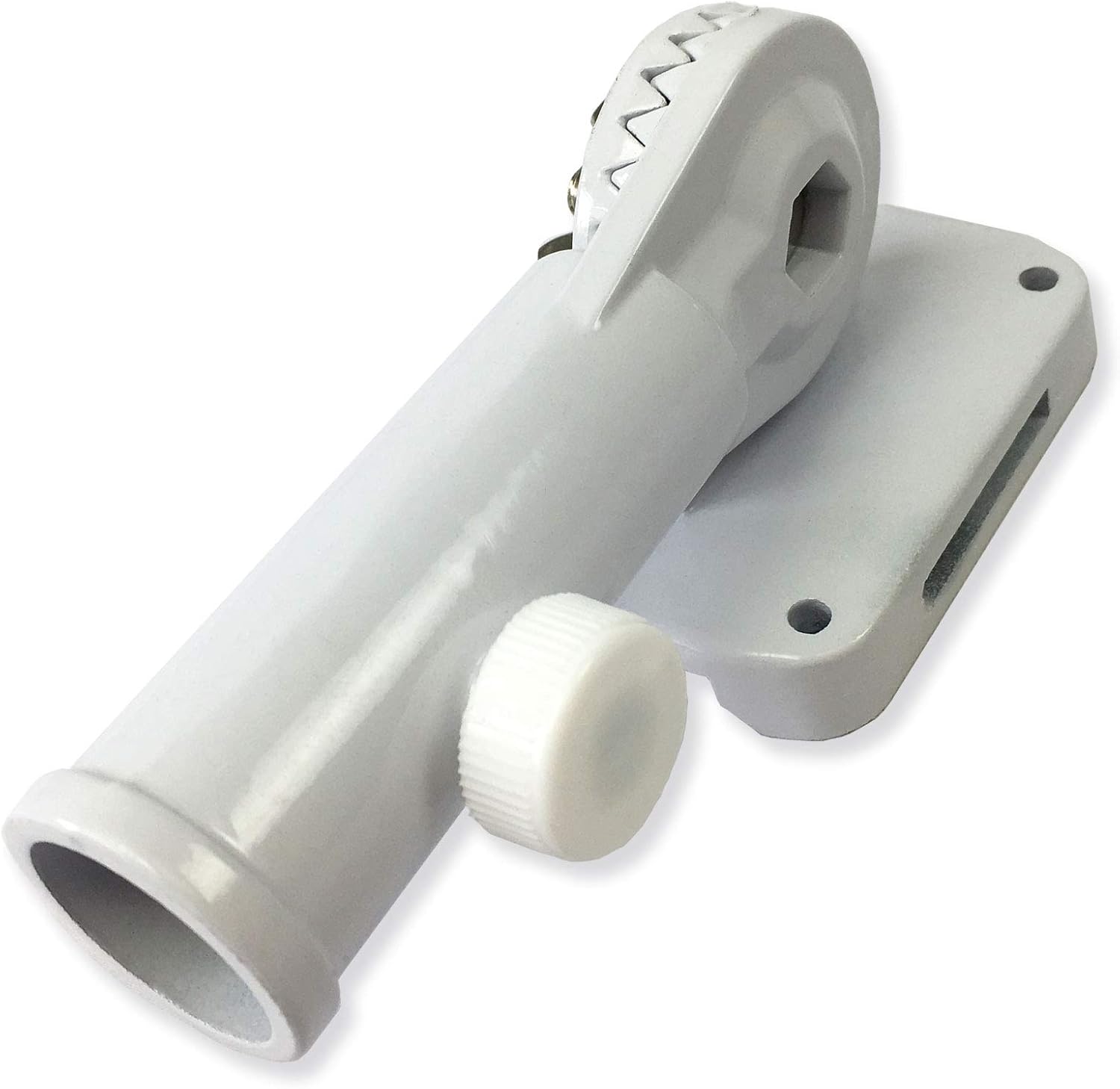USA Flag Co. Freedom Cast-Aluminum Flagpole Bracket, 13 Position Vertical or Horizontal for 1-inch Diameter Flag Pole Adjustable Mounting Holder (Vivid White)