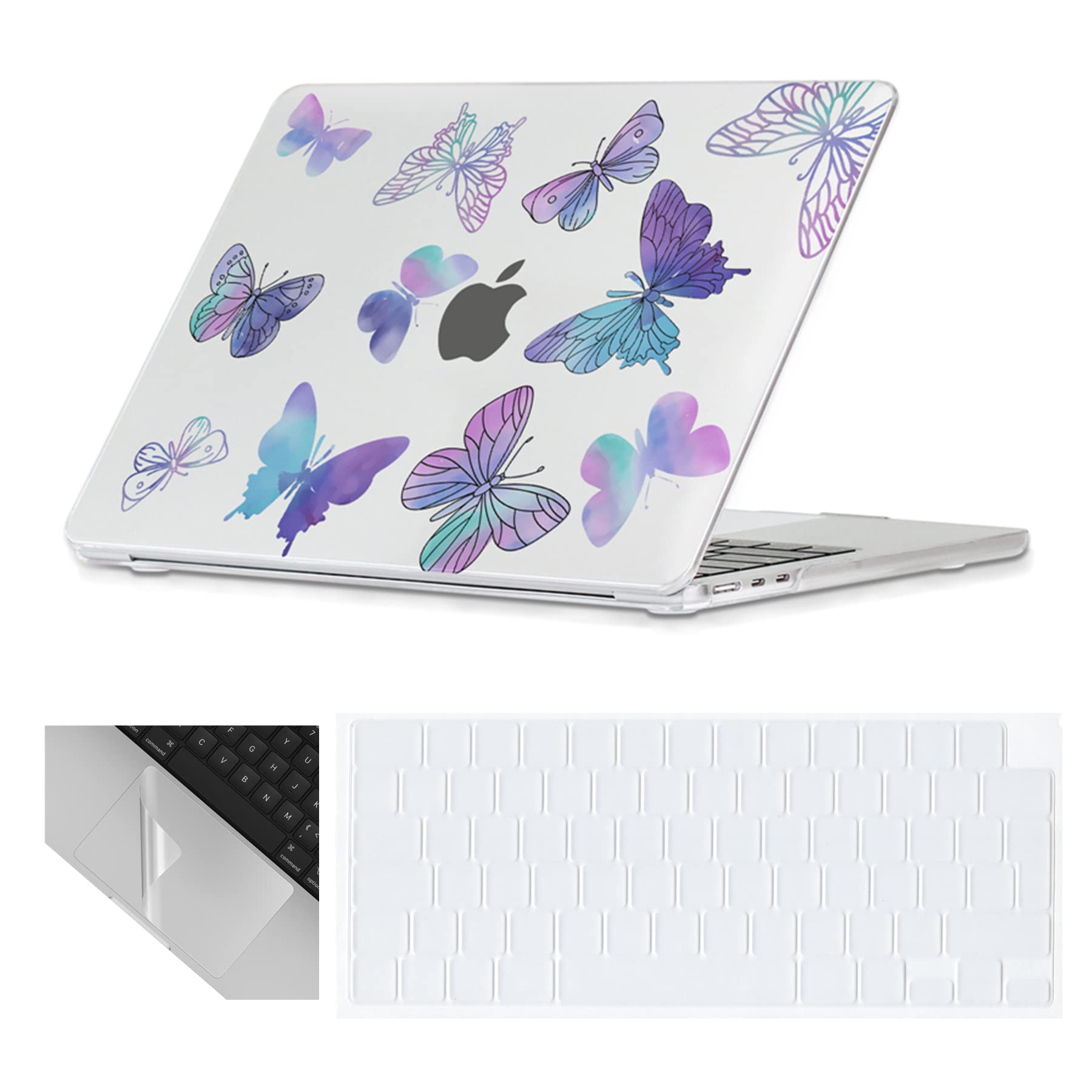 Se7enline Compatible with 13.6 MacBook Air Case M2 M3/M4 2022-2025 for Mac Air 13.6-inch A2681/A3113/A3240 Laptop Hard Shell Case with Keyboard Protective Cover & Trackpad Protector, Colorful Floret — view 11