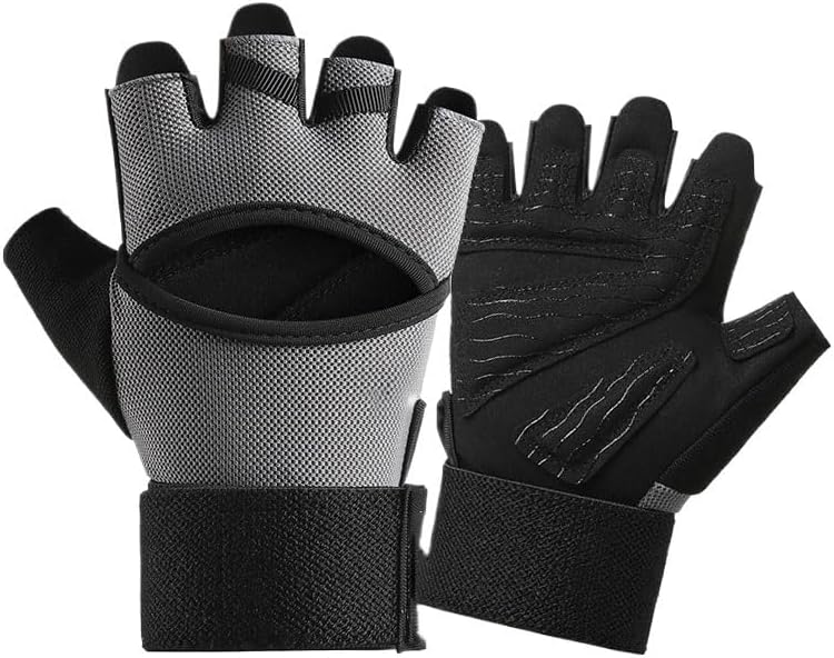 Outdoor Lengthened Wrist Guard Fitness Protection Cycling Anti-Slip Half Finger Nylon Gloves