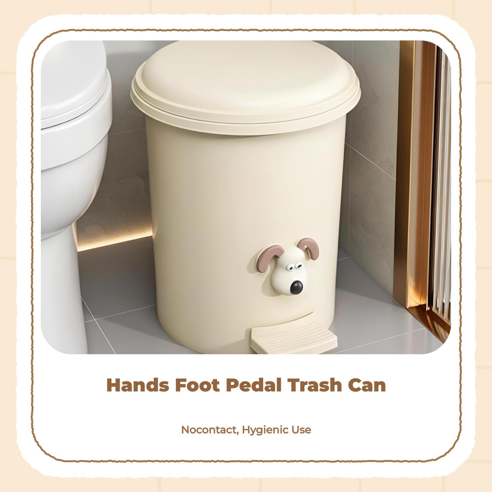 Foot Pedal Trash Can, Soft-Close Lid, Large Capacity, Stainless Steel, Kitchen, Bathroom 7L With Bucket B-image-47