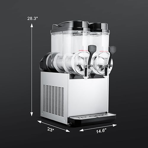 Miniatura 7 de TECSPACE Slushy Machine 2 tanques 8 galones, máquina comercial granizado 1060 W, 30L Slushy Maker para margarita, cóctel, vino, daiquiri